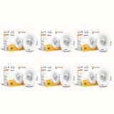 wipro Garnet 3W LED Wave Spotlight |Cool White Light (6500K) | Adjustable Design | Recessed Tiltable Downlighter for False Ceiling | Pack of 6