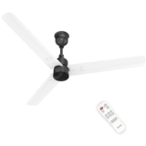 Polycab Wizzy Plus 1200mm 5-Star BLDC, Remote Ceiling fan for Living Room| 55% Energy Saving, 100% Copper, High Air Delivery | 3+1 yr Warranty【Matt White Black】