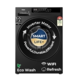 Haier 7 Kg AI One Touch, AI Smart Wash (AI-DBT), PuriSteam, 525mm Super Drum, In-Built Heater,WI-FI, Fully Automatic Front Load Washing Machine, (EFL70-IM12F3BKU1 | Black)