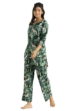 LookMark Women’s Viscose Rayon Printed Stitched Kurta with Pant | Green Color Kurta Set | Kurta with Pant Set for Woman | Printed Kurta Set -(AZ-LM-OG1-KS2254-Green-L)
