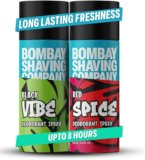 BOMBAY SHAVING COMPANY Red Spice & Black Vibe 150ml x 2 Combo Deodorant Spray  –  For Men(300 ml, Pack of 2)
