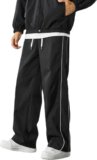 Blacktail Striped Men Black Track Pants