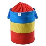 Heart Home Round Laundry Basket | Non-Woven Laundry with Dori | Clothes Hamper | Foldable Laundry Bag with Handle | Laundry Basket 45 Liter | Multicolor