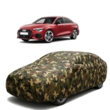 Sulfar 100% Waterproof Car Body Cover Compatible with Mirror for Audi A3 with Long Lasting Durable Material (Triple Stitched, Full Bottom Elastic, Camouflage Army)