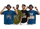 AUSK Mens Loose Fit Oversized Printed Cotton T-Shirts Half Sleeve Drop Shoulder Men Tshirt Pack of 4