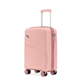 LAttitude By Provogue Meridian Cabin Suitcase 55 cm 20 inch Polypropylene Hard Trolley, 8 Spinner Wheels, 2-Pocket Convipack, Recessed Number Lock, Carry-On for Men & Women Blossom Pink/Megenta Pink