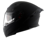 Axor Apex Solid ISI ECE DOT Certified Matt Black Full Face Dual Visor Helmet for Men and Women with Pinlock Fitted Outer Clear Visor and Inner Smoke Sun Visor Dull Black(L)