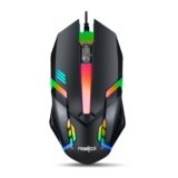 FRONTECH Wired USB Gaming Mouse | 3 Button Mouse| RGB Light| 1200 DPI | Scroll Wheel| Compact and Stylish Grip| USB Plug & Play (MS-0070, Black)