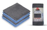 Shalimar Multi-Purpose Microfiber Soft Cleaning Towels for Car and Bike, Home, Glass Cleaning Cloth Pack of -4 (Blue and Grey)