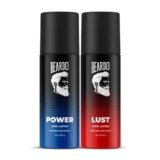 Beardo Power & Lust Perfume Body Spray (Set of 2) Get compliments with Long lasting Fougere, Aromatic Deodorant Brand | Christmas gift for men | Gift For Friends | Gift for Men