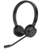 Jabra Evolve 65 TE MS Bluetooth Headset with Mic | Wireless Stereo Office Headphones | Teams Certified | USB-A Link 390 | Work from Home Headset for PC & Mobile.