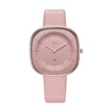 Fastrack Vyb Successor Quartz Analog Pink Dial Leather Strap Watch for Girls-FV60038WL01W
