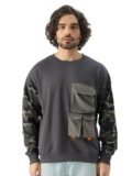 The Souled Store Black Ops Men and Boys Long Sleeve Round Neck Grey Oversized Fit Sweatshirts Oversized Sweatshirts for Men Hoodies Pullovers Graphic Printed Relaxed Loose Fit Drop Shoulder Casual