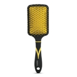 AGARO Breeze Paddle Hair Brush with Strong & flexible nylon bristles having, Anti-static ball tips, For Grooming, Straightening, Smoothing, Detangling Hair, ideal for Men & Women, Black & Yellow