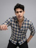 METRONAUT Men Checkered Casual Beige, Blue Shirt