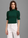 PURVAJA Casual Solid Women Green Top