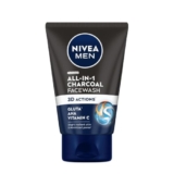 NIVEA MEN All in 1 Charcoal Face Wash 100 g | With Charcoal, Mulethi & Mint for complete detox in Summer | 10 X Vitamin C Effect for Radiant Skin | For detoxified and refreshed skin