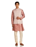 Amazon Brand – Symbol Men’s Polyester Kurta Bundi Churidar Set_SY-A23-MNA-BFKC-116_Pink_2XL, Regular Fit