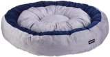 Amazon Basics Premium Reversible Super Soft Velvet Round Cat Dog Pet Bed | Medium 72 x 72 x 16 cm | Blue