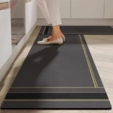 FIGMENT 2 Pcs Kitchen Mat for Floor, Non-Slip Cushioned Standing Mat, Waterproof & Easy to Clean, Comfort Floor Mat for Kitchen, Office & Home (118 * 38 cm, 58 * 38 cm)