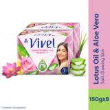 Vivel Lotus Oil Grade 1 Bathing Soap Highest Soap Grade 76% TFM Vitamin E(8 x 150 g)