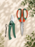 PLANETXERO Multipurpose Gardening Scissors & Green Pruner Set of 2– Heavy Duty Garden Shears with Stainless Steel Blades and Soft Grip Handles for Pruning, Trimming, Harvesting, and Plant Care (GTK)