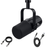 Audio Array AM-C11 XLR/USB Dynamic Podcast Microphone | Built-in Monitoring | One Touch Mute and Volume Control | Premium Metal Build | 2M XLR & USB Cable | Streaming, Gaming, Podcasting, Singing