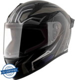 VEGA Bolt Marvel Black Panther Edition Motorbike Helmet(Black Silver)