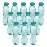 MILTON Oscar 1000 Water Bottle 1 Litre each, set of 6, Blue I PET Food Grade I BPA Free, Leak Proof I Wide Mouth, Easy To Clean I Fridge Bottles for Home, Office, Gym