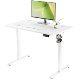 ERGOMAKER Electric Standing Desk 100x60cm (White Frame + White Desktop)