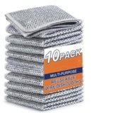 AROSHNAY 10 Pack Non-Scratch Dish Wash Cloth, Steel Wire Dish Cloth, Wire Dishwashing Rags Stainless Steel Scrubber Non-Scratch Wire Dishcloth for Washing Dishes Sinks Counters ADC-1010