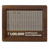 9BR 1 Lakh Savings Tracker | Money Saving Goal Board | Small Amounts, Big Savings Coin Bank(Brown)