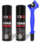 CX2 Combo of CC1 Chain Cleaner (150ml) and CL2 Chain Lube Spray with Brush for All Bikes 300ml