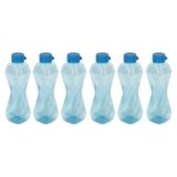 PEARLPET Twist BPA-Free Plastic Water Bottle Set |Lightweight, Leak-Proof & Freezer Safe – Pack of 6 (1000ml Each), Blue