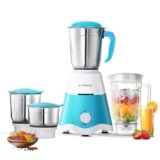 Longway Super Dlx Juicer Mixer Grinder | Up to 750W Max Output Powerful Motor | 4 Jars for Grinding, Mixing, Juicing | 2 Year Warranty | Blue & White