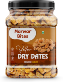 Marwar Bites Premium Dry Dates, Yellow Kharak Grade A | No Added Sugar | Khajoor Dates(1 x 500 g)