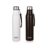 ATTRO Slim Stainless Steel Single Wall 1000ml Water Bottle, Light Weighted Leak -Proof Use for Office, School, Outdoor & Gym, Set of 2 – Black & White