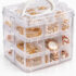 CENTURY Desktop Cosmetic Box, Jewelry Holder for Bathroom Vanity and Dressing Room 7 compartment Vanity Box(White)