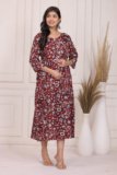 Riyacloths Women Floral Print Anarkali Kurta(Multicolor, Maroon)