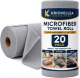 KRIOVELLEA Microfiber Cleaning Cloth Roll 20 Pack Grey Cloth Napkins(20 Sheets)
