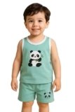 Summer season and all seasons Cotton blend dress for baby boys (0 to 2Years) Baba suit|GRN Kids boys pant_0-3M