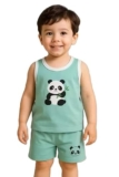 Summer season and all seasons Cotton blend dress for baby boys (0 to 2Years) Baba suit|GRN Kids boys pant_0-3M