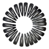 NAKAS 24 pcs Tic Tac Hair Clips for Girls (5cm) (Matte Black) – Tik Tak Pins for Women