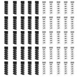 Sounce 50 Pcs Spiral Cable Protectors & Wire Protectors Spring Wire for All Wired Accessories for USB Charger, Data Cable, Headphones, MacBook, Laptop, Elastic Cord Saver (Black & Grey)