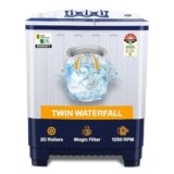 VW 7.5 kg 5 Star Pure Wash with Toughened Glass Semi Automatic Top Load Washing Machine PureWash0075G (White)