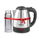 Milton Go Electro Stainless Steel Electric Kettle 2000 + Aqua 750 Thermosteel Bottle, Super Fast Boiling with 3X Protection Kettle-Overheat, Dry Boil Protection, Leak Proof, Vacuum Insulated, Silver