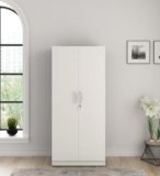 Spacewood Optima Wardrobe | 3 Year Warranty | Almirah, Cupboard, Almari, 2 Door Wardrobe, 1 Hanging Space|Engineered Wood| Kingston White