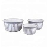 Amazon Brand – Solimo Plastic Linea Containers without Lid Food Grade Set of 3(1.3L,2.3L and 3.8L) |BPA-Free Multipurpose Kitchen Bowls for Mixing and Serving, Grey