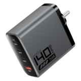 boAt 140W GaN Charger with 140W Fast Charging, PD 3.1, PPS & QC 3.0 Support, 4 Charging Ports (3X Type-C & 1x USB-A), GaN Chip Technology, Smart Power Distribution, Compact & Lightweight (Ash Grey)