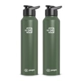 Go24 pexpo Stainless Steel Water Bottle Chromo Military Green 950ml